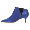 thumbnail image 2 of YDN Women Classic Kitten Low Heel Chelsea Ankle Boots Pointed Closed Toe Slip On Leather Easy Walking Dress Shoes Size 7 Blue, 2 of 4
