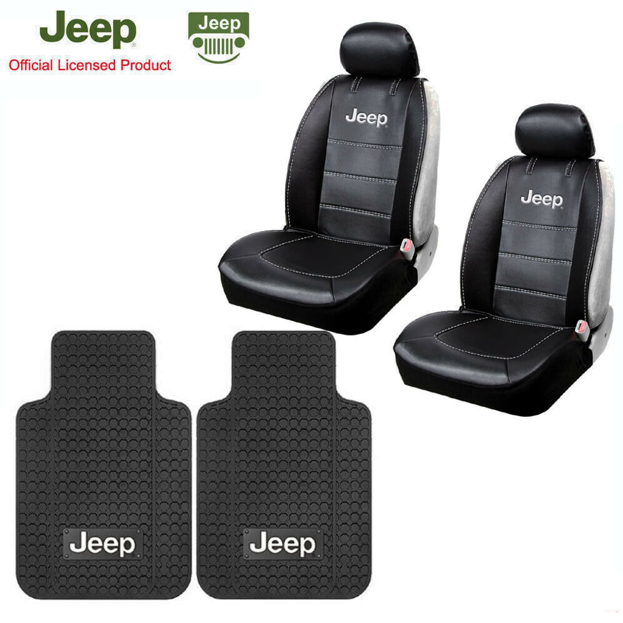 Plasticolor Jeep Logo Elite Series Front Seat Car Truck SUV Rubber Floor Mats 