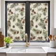 thumbnail image 2 of Sage Green Christmas Window Privacy Film, Rustic Pine Cones Xmas Botanical Static Cling UV Sun Blocking Heat Control Window Tint, Non-Adhesive One Way Windows Privacy Cover 19.6''x39.3'', 2 of 7