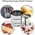 thumbnail image 3 of Flour Sifter, Stainless Steel Hand Crank 3 Cup Sifter, 4 Wire Agitator, 3 of 4