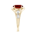 thumbnail image 3 of ANGARA Vintage Inspired Oval Lab Grown 3.3 Ct Ruby Bypass Shank Engagement Ring for Women in 14K Yellow Gold (Size-10x8mm) | July Birthstone, Anniversary, Jewelry Gift for Women | Lab-Grown Ruby Ring, 3 of 8