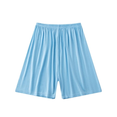 Afuyipoi Big Girls Shorts Triple-Fold Loungewear Roomy Plus Fit Summer Shorts Blue 9-10