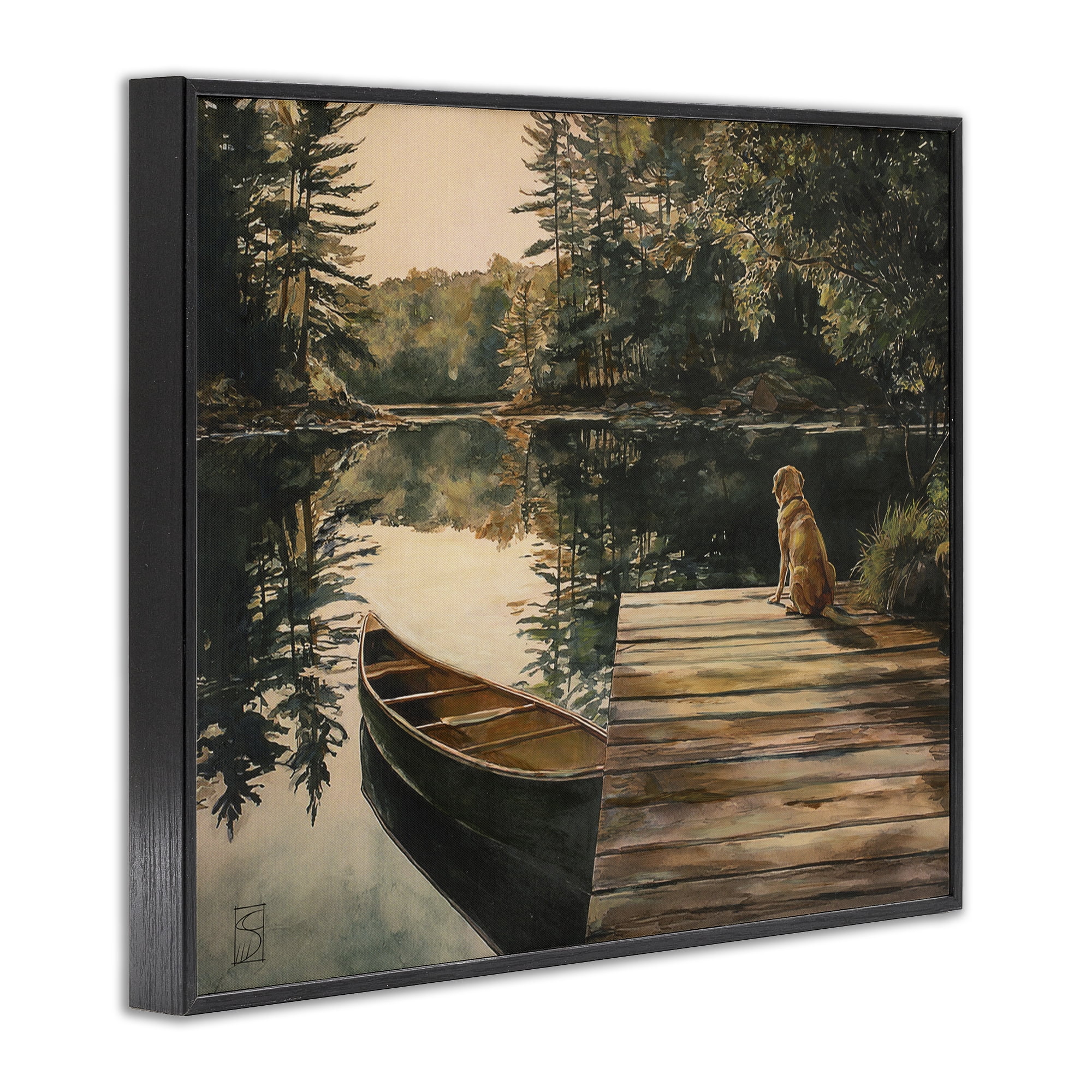 Lake Life at Sunset Black Framed Giclee Art, design by Sara Culpepper