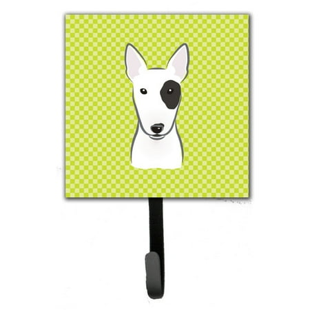 Caroline's Treasures Checkerboard Bull Terrier Leash Holder and Wall Hook