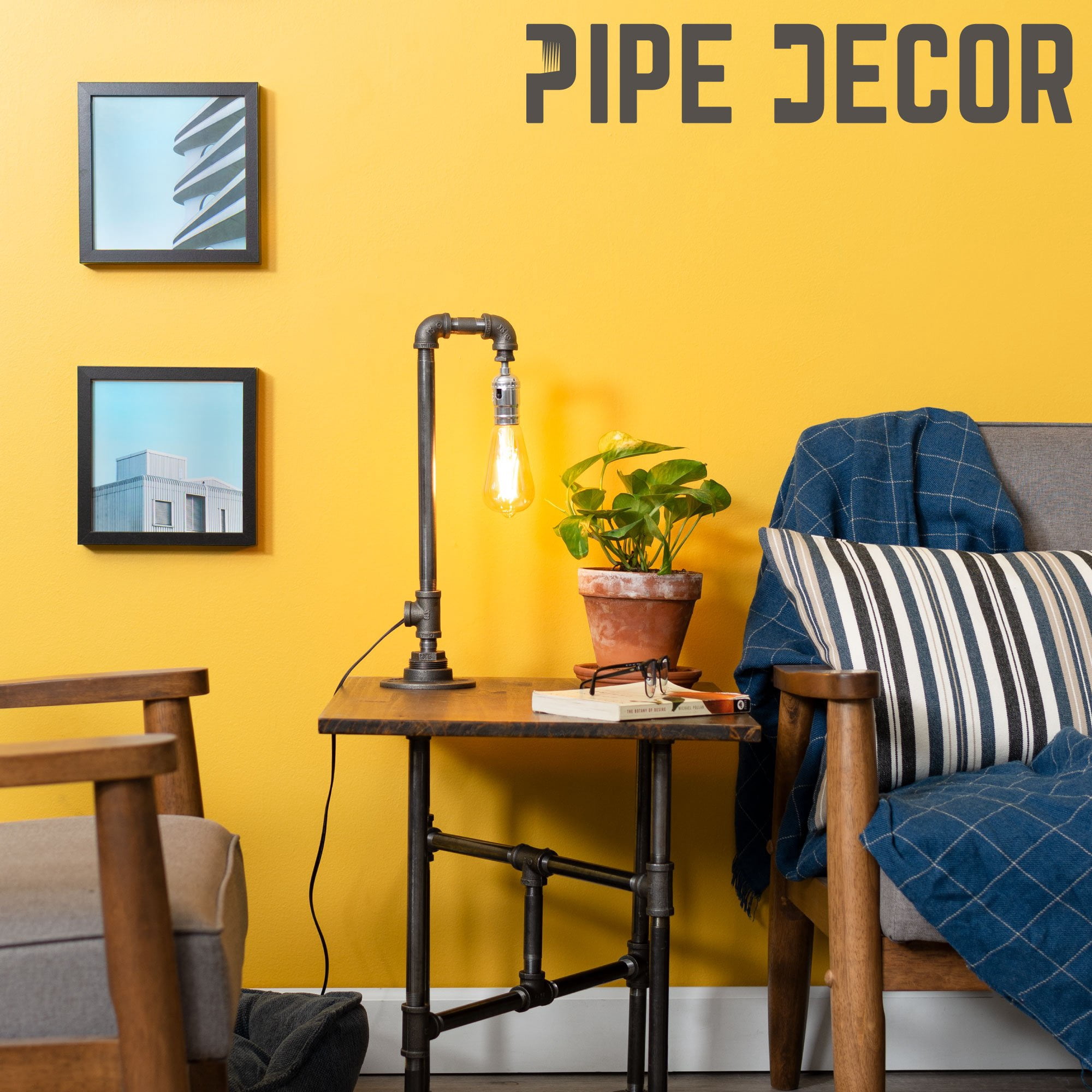 Industrial Pipe Reader Table Lamp by PIPE DECOR