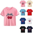 thumbnail image 5 of ZACPNCV Kids Boys Girls USA Letter Print Tees Short Sleeve Crewneck Holiday Tops Patriotic Graphic Shirts Loose Independence Day Clothes Black 3-4 Years, 5 of 5