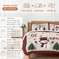 thumbnail image 6 of Merry Christmas Comforter Set Full Size, Cute Snowman with Xmas Tree Soft Bedding Set for Man Woman, 4 Pieces Duvet Cover Set with Fitted Sheet, 2 Pillowcases, 6 of 9