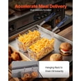 thumbnail image 2 of VEVOR Commercial Deep Fryer, 3-Burner Fryer for Restaurants, Stainless Steel Floor Standing Deep Fryers with Dual Baskets and Adjustable Temperature, Natural Gas Powered, 40 lbs Capacity, 90,000 BTU, 2 of 9