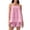 Pink, variant on Womens Striped 2 Piece Lounge Sets Sleeveless Striped Pjs Set Cami Top and Shorts Pajama Set Outfits