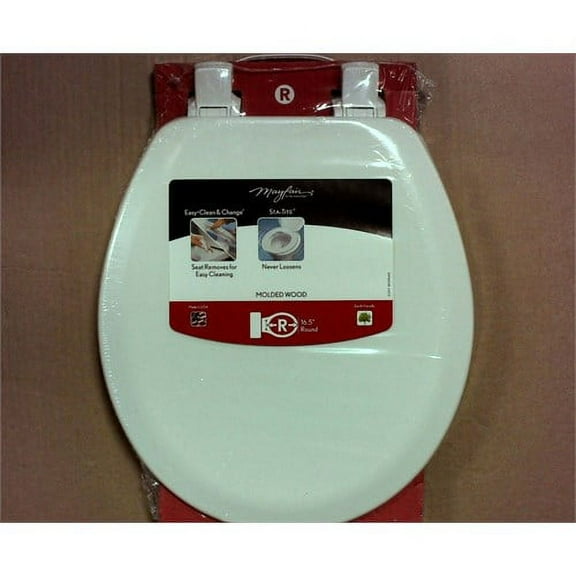 Mayfair Round Molded Wood Toilet Seat - White