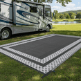 thumbnail image 6 of LUOVEN Waterproof Outdoor Rug, 9x12 Reversible Plastic Straw Rug for Patio, Deck, RV, Camping, Porch, Backyard, Indoor Outdoor Decor, Grey, 6 of 8