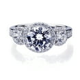 thumbnail image 2 of Women's Platinum Plated Sterling Silver 2ct Round CZ Halo Engagement Ring ( Size 5 to 9 ), 2 of 4