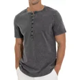 thumbnail image 3 of Playera Henley Casual Retro Manga Corta Para Hombre Algodón, 3 of 6