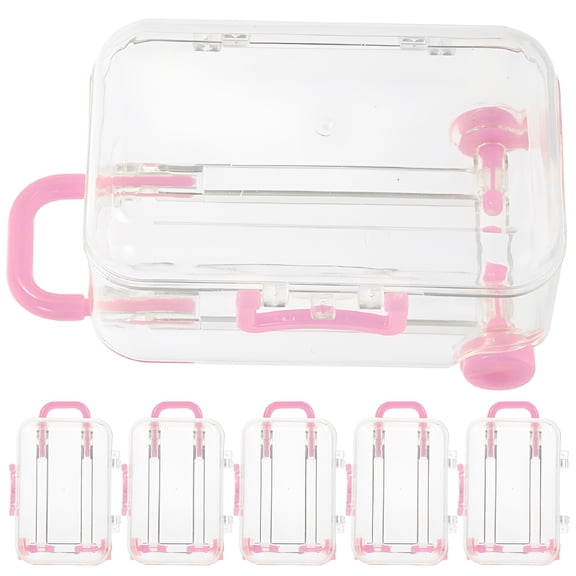 CCOCC 2026 New 6Pcs Mini Clear Plastic Suitcase Favor Box for Wedding&Birthday for Party,Wedding,Birthday,Baby Shower