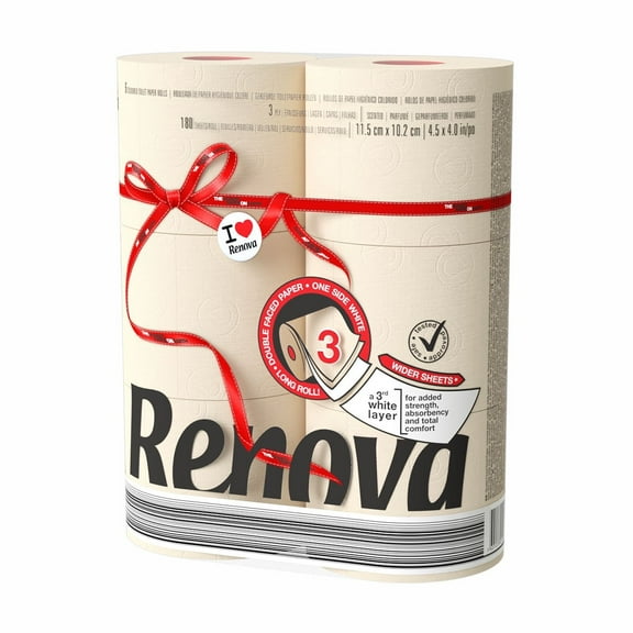 Renova Vanilla Jumbo Toilet Paper, 6 Rolls, 180 Sheets Per Roll