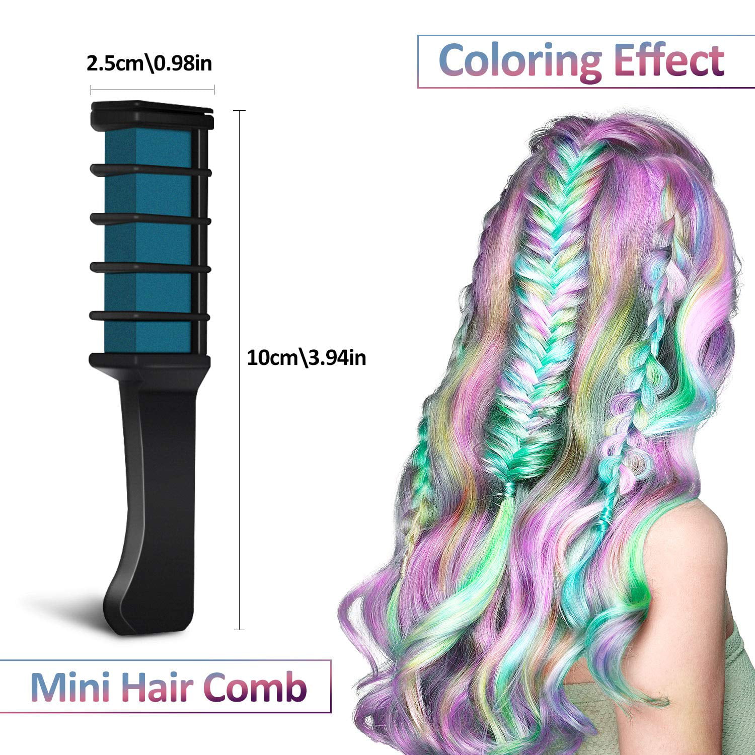 10 Colors Hair Chalk for Girls, Kids Temporary Bright Hair Chalks Comb Set  for Hair Dye, Washable Non-Toxic Hair Color Combs for Birthday Gifts Xmas  New Year Halloween Costume Cosplay DIY Party