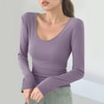 thumbnail image 4 of Timegard Womens Going out Tops Scoop Neck Slim Fitting Fall Casual Comfy Tee Tops Thermal Underwear, 4 of 5