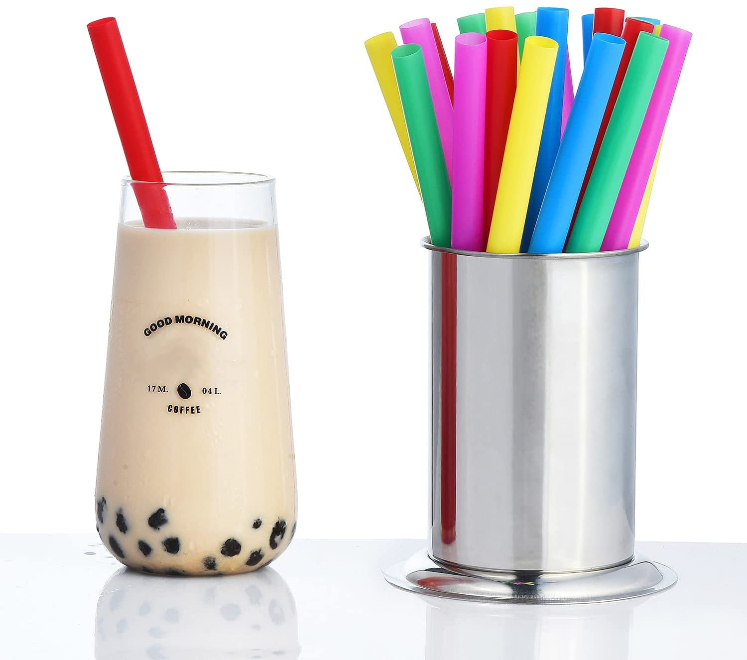Smoothie/Boba straw added to our reusable multi-color stainless steel – 1  Season At A Time