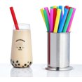 thumbnail image 4 of Happon 200 PCS Jumbo Smoothie Straws, Colorful Disposable Plastic Large Wide-mouthed Milkshake Straw (0.43" Diameter and 9.44" long), 4 of 6