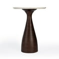 thumbnail image 2 of Butler Specialty Julia White Marble & Brown  Acacia Wood Pedestal End Table, 2 of 6