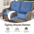 thumbnail image 6 of POCASSY 52" Width Outdoor Loveseat, Rocking Glider All Weather Wicker Patio Loveseat with Deep Seat for Porch Balcony and Backyard, Blue, 6 of 7