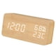 thumbnail image 4 of Reloj despertador LED Mesa de madera Humidómetro Termómetro Control de voz Temporizador de escritorio digital, Madera de bambú Luz blanca Advancent HA004025-02, 4 of 6
