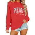thumbnail image 4 of Ounisa Christmas Sweatshirts for Women Tis the season Christmas Outfits Merry Christmas Lightweight Pullover Christmas Tree Christmas Gifts Merry Christmas Letter Graphic Tops, 4 of 7