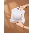 thumbnail image 7 of Women's White Envelope Clutch Purse with Faux Pearl Handle for Wedding Evening Party, 7 of 7