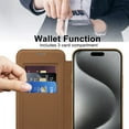 thumbnail image 2 of Ancove for iPhone 13 Wallet Case with Card Holder,Magnetic Mag Safe RFID Blocking PU Leather Clear Back Full Body Protective Case Cover for iPhone 13,Brown, 2 of 7