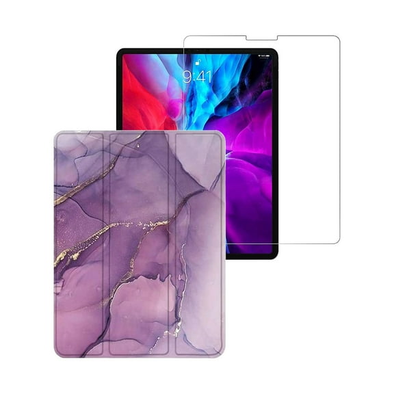 SaharaCase Apple iPad Pro 11" (3rd Gen 4th Gen) Protection Bundle Marble Folio Case with Tempered