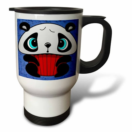 

3dRose Cute cupcake Panda Bear Travel Mug 14oz Stainless Steel