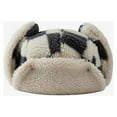 thumbnail image 2 of Xfvqtps Womens Trapper Hat with Ear Flap Buckle Fleece Chessboard Pattern Windproof Coldproof Warm Thickened Camping Hunting Fall Winter Plush Hat Gray, 2 of 4