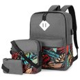 thumbnail image 1 of 3pcs Leaves Pattern Printed Backpack With Crossbody Bag And Handbag Set, Business Laptop Notebook Computer Backpack For Business Trip, Men's And Women's Outdoor Travel Bag, 1 of 5