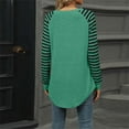 thumbnail image 4 of TKLPEHG Womens Tops Long Sleeve Crew Neck Raglan Sleeve Tunic Tops Loose Casual Fashion Classic Solid Color Lightweight Blouse (Green,XXL), 4 of 4