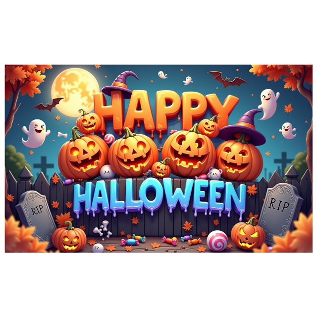 Pumpkin Design Halloween Banner Decorative Ghost Design Fall Theme for Party Decoration Halloween Decor Spooky Event Indoor Celebration