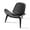 Black, variant on Mid Century Side Chair Faux Leather Shell Chair Upholstered Lounge Accent Chair for Home Office,Easy to Install