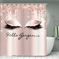thumbnail image 2 of 1pc/set Glitter Eyelash Bathmat & Shower Curtain, Bath Curtain With 12 Hooks, Anti Slip Bathmat, U Shaped Toilet Mat And Toilet Cover, Bathroom Accessories, Bathroom Decor, 2 of 4