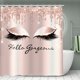 thumbnail image 2 of 1pc/set Glitter Eyelash Bathmat & Shower Curtain, Bath Curtain With 12 Hooks, Anti Slip Bathmat, U Shaped Toilet Mat And Toilet Cover, Bathroom Accessories, Bathroom Decor, 2 of 5