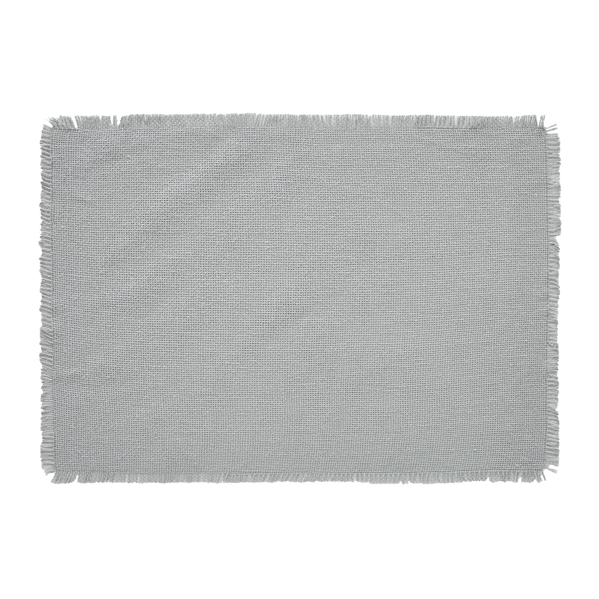 VHC Brands Burlap Dove Grey Farmhouse 13"x19" Placemat Set of 6 Cotton Solid Color Rectangle Kitchen Table Decor