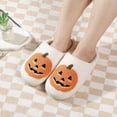 thumbnail image 2 of Halloween Pumpkin Slippers for Women  Cozy House Slippers Indoor Outdoor Shoes, 2 of 7