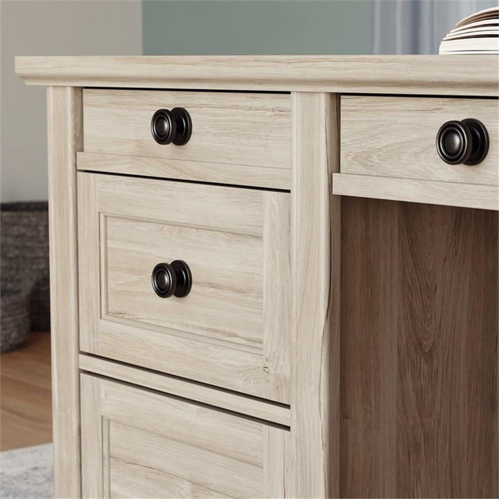 Pemberly Row Executive Desk in Engineered Wood-Chalk Oak Finish