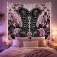 thumbnail image 2 of Gothic Corset Scene with Pink Roses and Black Vines, Dramatic Gothic Style for Dark Art Lovers, Dark Wall Decor, Halloween Gift, Tapestry Wall Hanging for Bedroom and Dorm, 2 of 7