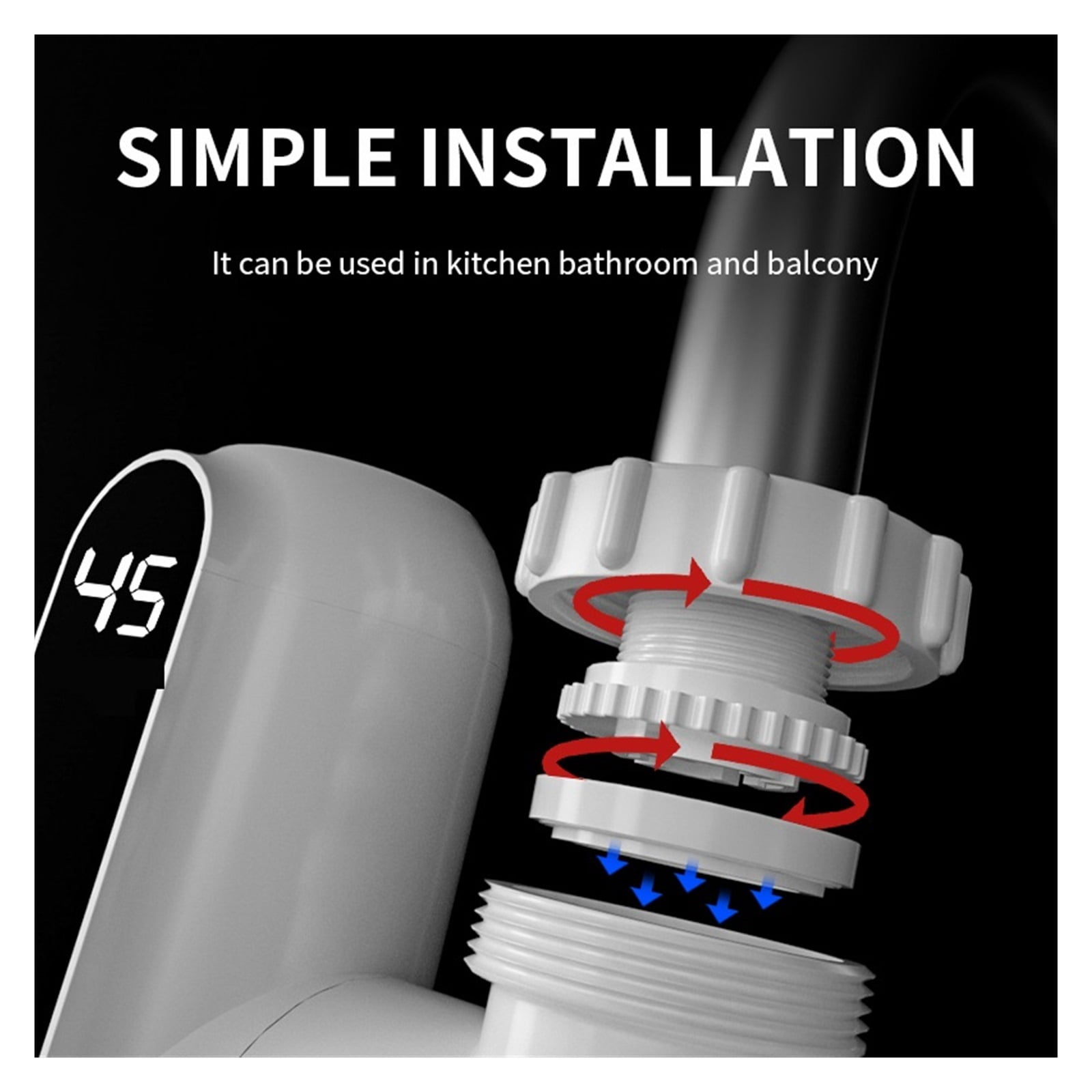 Electric Instant Water Heater Faucets for Kitchen Outdoor Home Hot and Cold Water Tap Demand Water heating
