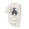 thumbnail image 2 of LRen Easter Baby Girl Outfit Bow Eggs Embroidery Smocked Bubble Romper Easter Cute Summer Clothes Easter Gifts,White,9-12 Months, 2 of 6
