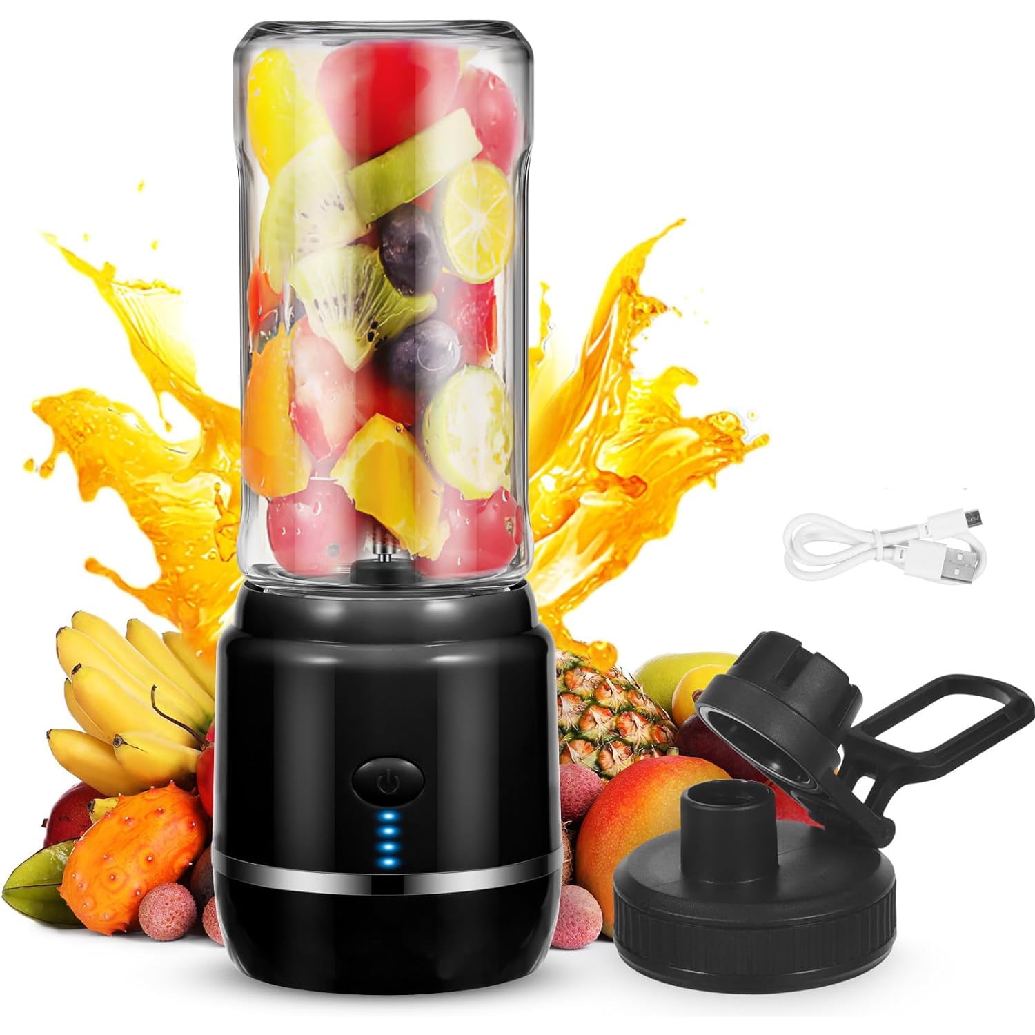 Mixeur Portable USB 400ml - Centrifugeuse 6 Lames Pour Jus - Marque Générique Rose