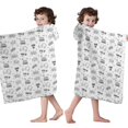 thumbnail image 4 of Monochrome Controllers Games Icons White Pattern Hooded Bath Towel，50"x30" for Ages 3 To 12 Kids, Quick Dry Lightweight Soft Microfiber Hood Beach Towel Cover Up for Kids, 4 of 7
