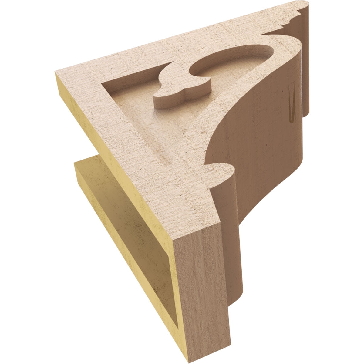 5"W x 10"D x 10"H Classic Mayflower Rough Cedar Woodgrain TimberThane Corbel, Primed Tan