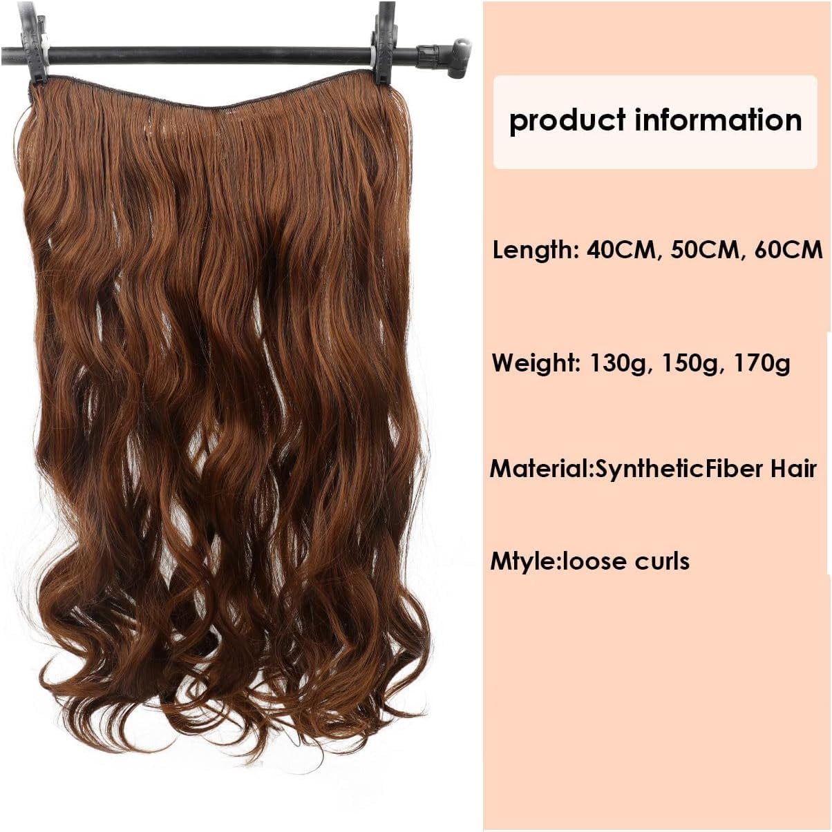 Aorsher 16inch Clip in Extensions One Piece 3/4 Light Brown Full Head Hair Extensions Clip In Seamless V Clip in Hair Extensions with Four Clips for Women