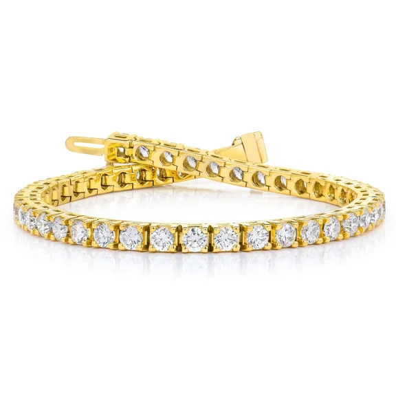 Emma Jewelry 7" Tennis Bracelet in 18K Yellow Gold with 7 Ct. Tw Genuine Diamonds