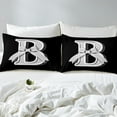 thumbnail image 4 of Erosebridal Monogrammed B King Sheet Sets, Initial Letter Bedding King Size, Gray Bow Reversible Bed Sheets King, Super Cozy Bedroom Decor, 4 Pieces, 4 of 7